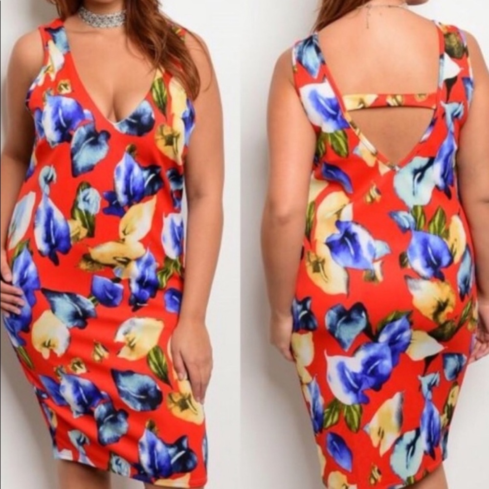🌺 BODY CON PLUS SIZE DRESS - Picture 2 of 5